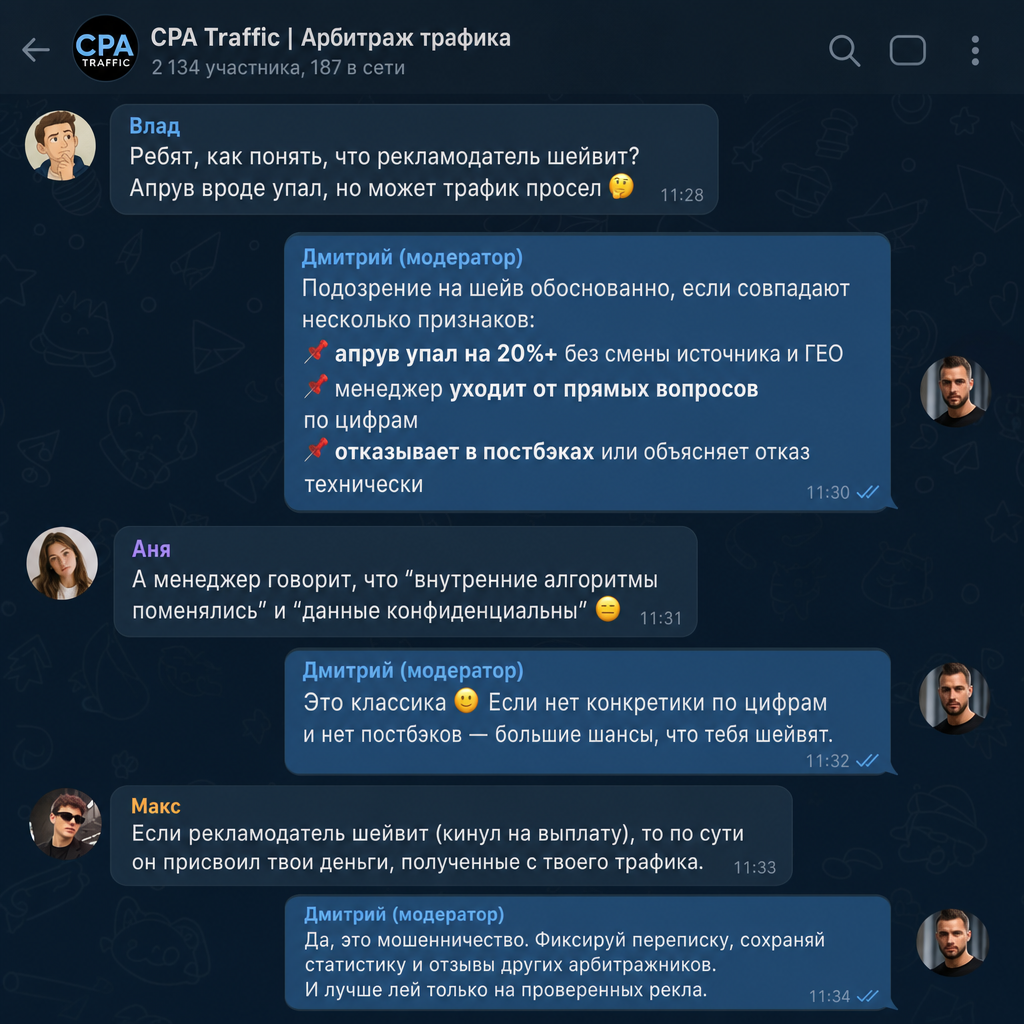 Обсуждение шейва трафика от партнерской программы