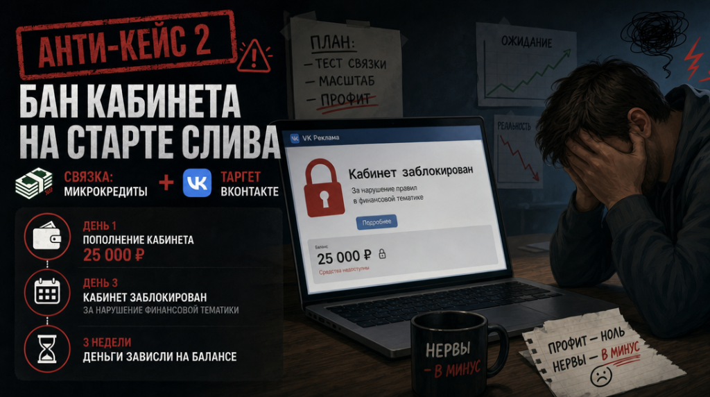 Анти-кейс 2. Бан кабинета на старте слива