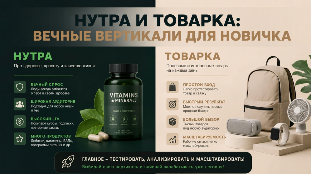 Нутра и товарка: вечные вертикали для новичка
