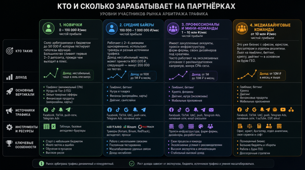 Кто и сколько зарабатывает на партнерках