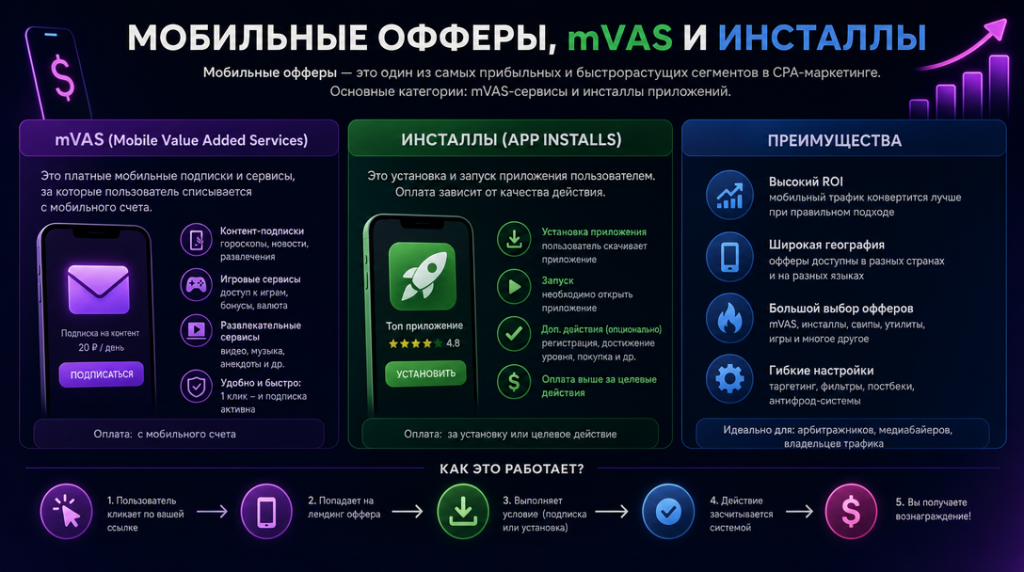 Мобильные офферы, mVAS и инсталлы