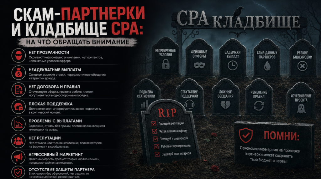 Скам-партнерки и кладбище CPA: на что обращать внимание